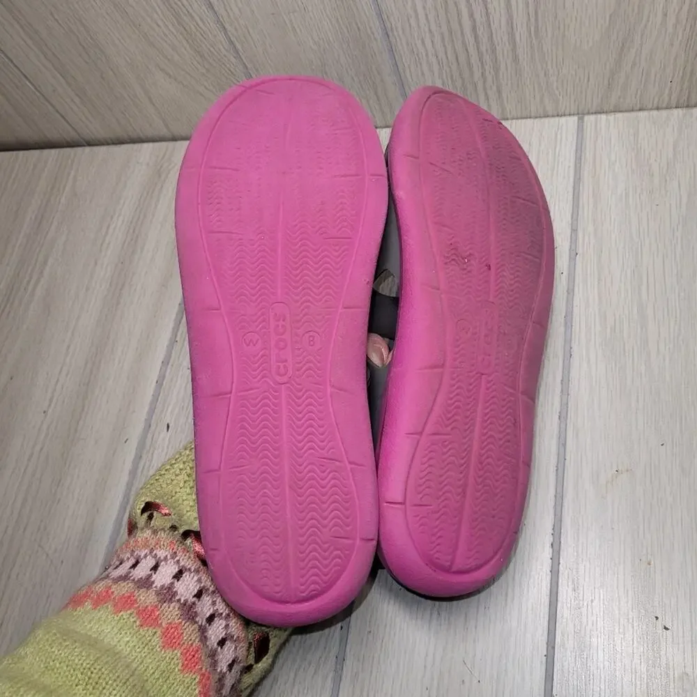 Crocs Iconic Comfort Womens Pink And Gray Size 8